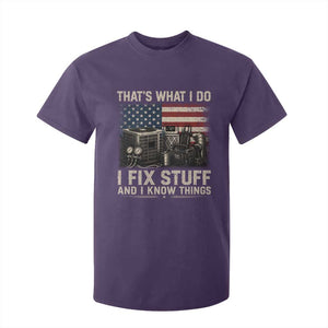 HVAC Technician American Flag T Shirt For Kid I Fix Stuff And I Know Things American Flag