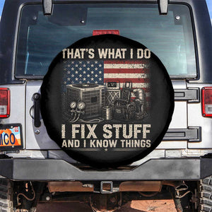 HVAC Technician American Flag Spare Tire Cover I Fix Stuff And I Know Things American Flag