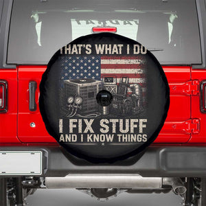 HVAC Technician American Flag Spare Tire Cover I Fix Stuff And I Know Things American Flag
