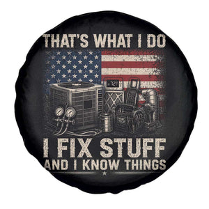HVAC Technician American Flag Spare Tire Cover I Fix Stuff And I Know Things American Flag