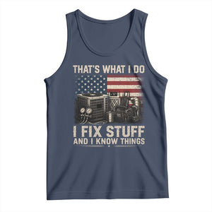 HVAC Technician American Flag Tank Top I Fix Stuff And I Know Things American Flag