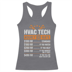 HVAC Tech Hourly Rate Racerback Tank Top Funny Labor Pricing List Technician Quote Graphic