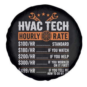 HVAC Tech Hourly Rate Spare Tire Cover Funny Labor Pricing List Technician Quote Graphic