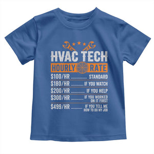 HVAC Tech Hourly Rate Toddler T Shirt Funny Labor Pricing List Technician Quote Graphic