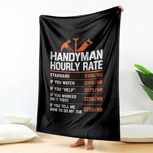 Handyman Hourly Rate Throw Blanket Handyman Gifts Contractor Coworker Gift
