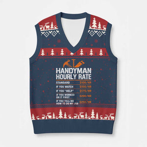 Handyman Hourly Rate V-Neck Knit Sweater Vest Handyman Gifts Contractor Coworker Gift