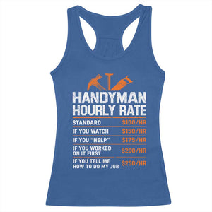 Handyman Hourly Rate Racerback Tank Top Handyman Gifts Contractor Coworker Gift