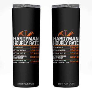 Handyman Hourly Rate Skinny Tumbler Handyman Gifts Contractor Coworker Gift