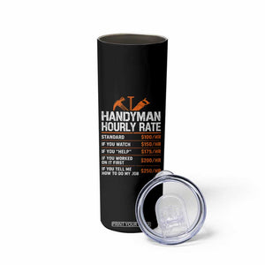 Handyman Hourly Rate Skinny Tumbler Handyman Gifts Contractor Coworker Gift