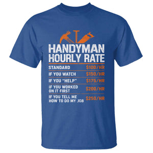 Handyman Hourly Rate T Shirt Handyman Gifts Contractor Coworker Gift