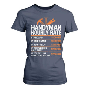 Handyman Hourly Rate T Shirt For Women Handyman Gifts Contractor Coworker Gift