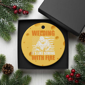 Welder Gifts for Men Ceramic Ornament Welding Its Like Sewing With Fire American Flag