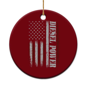 Vintage Distressed Mechanic Trucker Graphic Ceramic Ornament Diesel Power USA Flag