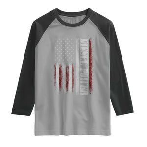 Vintage Distressed Mechanic Trucker Graphic Raglan Shirt Diesel Power USA Flag