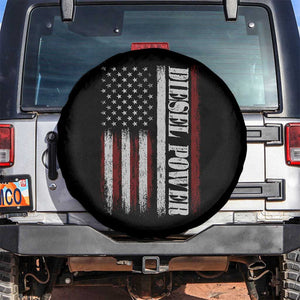 Vintage Distressed Mechanic Trucker Graphic Spare Tire Cover Diesel Power USA Flag