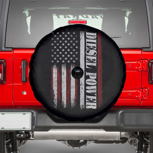 Vintage Distressed Mechanic Trucker Graphic Spare Tire Cover Diesel Power USA Flag