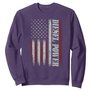 Vintage Distressed Mechanic Trucker Graphic Sweatshirt Diesel Power USA Flag