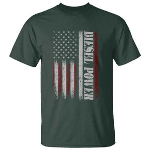 Vintage Distressed Mechanic Trucker Graphic T Shirt Diesel Power USA Flag