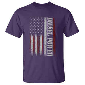 Vintage Distressed Mechanic Trucker Graphic T Shirt Diesel Power USA Flag