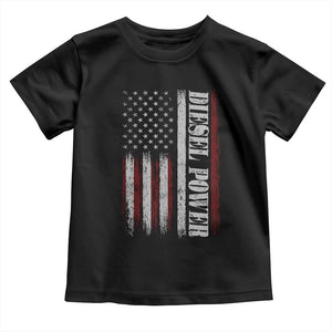 Vintage Distressed Mechanic Trucker Graphic Toddler T Shirt Diesel Power USA Flag