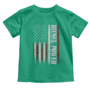 Vintage Distressed Mechanic Trucker Graphic Toddler T Shirt Diesel Power USA Flag