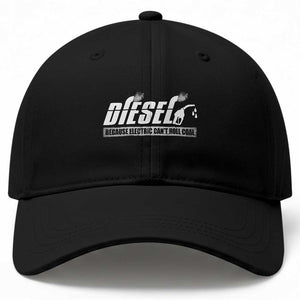 Diesel Because Electric Cars Can't Roll Coal Truck Baseball Cap Trucker Mechanic Graphic