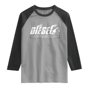 Diesel Because Electric Cars Can't Roll Coal Truck Raglan Shirt Trucker Mechanic Graphic