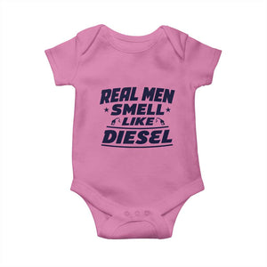 Real Men Smell Like Diesel Truck Mechanic Humor Baby Onesie