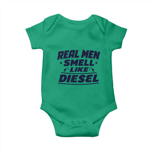 Real Men Smell Like Diesel Truck Mechanic Humor Baby Onesie
