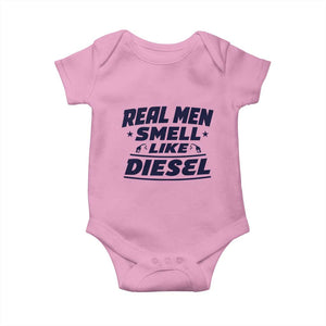 Real Men Smell Like Diesel Truck Mechanic Humor Baby Onesie