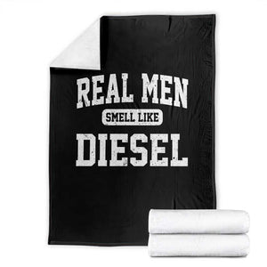 Funny Truck Mechanic Throw Blanket Real Men Smell Like Diesel