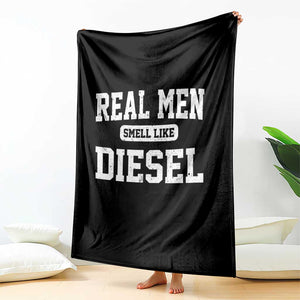 Funny Truck Mechanic Throw Blanket Real Men Smell Like Diesel