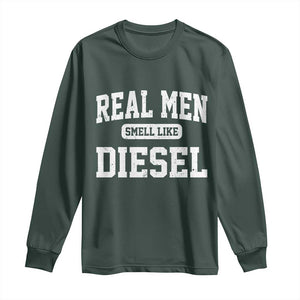 Funny Truck Mechanic Long Sleeve Shirt Real Men Smell Like Diesel