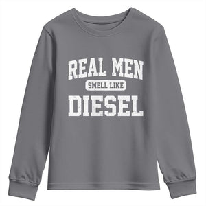 Funny Truck Mechanic Youth Sweatshirt Real Men Smell Like Diesel