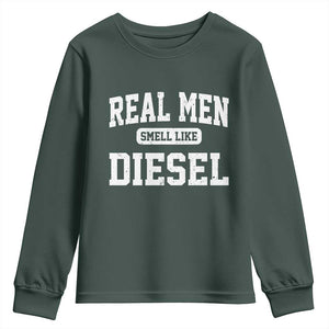 Funny Truck Mechanic Youth Sweatshirt Real Men Smell Like Diesel