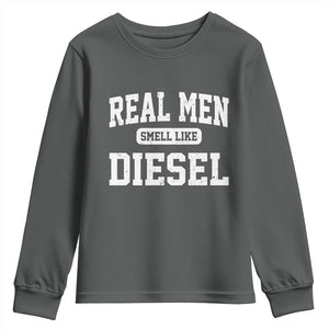 Funny Truck Mechanic Youth Sweatshirt Real Men Smell Like Diesel