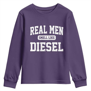 Funny Truck Mechanic Youth Sweatshirt Real Men Smell Like Diesel