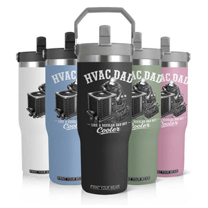 HVAC Dad Flip Straw Tumbler Funny Technician Fathers Day Graphic