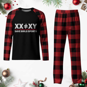 XX Does Not Equal XY Save Girls Sports Plaid Pajama Set