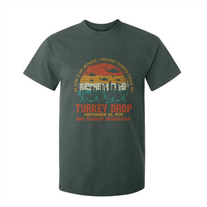 WKRP Turkey Drop T Shirt For Kid Funny Thanksgiving Day First Annual WKRP TS10 Dark Forest Green Print Your Wear