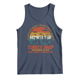 WKRP Turkey Drop Tank Top Funny Thanksgiving Day First Annual WKRP TS10 Navy Print Your Wear