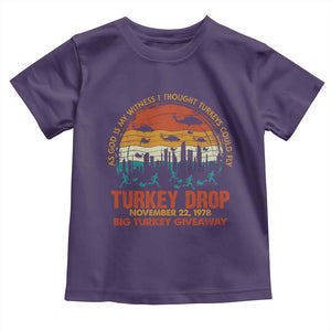 WKRP Turkey Drop Toddler T Shirt Funny Thanksgiving Day First Annual WKRP TS10 Purple Print Your Wear