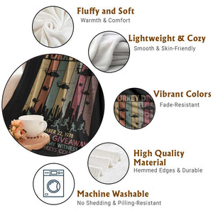 WKRP Turkey Drop Throw Blanket Retro First Annual WKRP Funny Thanksgiving Day TS10 Print Your Wear