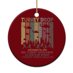 WKRP Turkey Drop Ceramic Ornament Retro First Annual WKRP Funny Thanksgiving Day TS10 1pc Red Print Your Wear