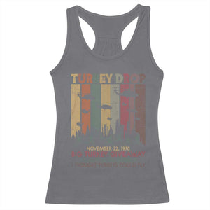 WKRP Turkey Drop Racerback Tank Top Retro First Annual WKRP Funny Thanksgiving Day TS10 Charcoal Print Your Wear