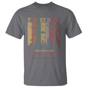 WKRP Turkey Drop T Shirt Retro First Annual WKRP Funny Thanksgiving Day TS10 Charcoal Print Your Wear