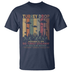 WKRP Turkey Drop T Shirt Retro First Annual WKRP Funny Thanksgiving Day TS10 Navy Print Your Wear