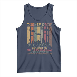 WKRP Turkey Drop Tank Top Retro First Annual WKRP Funny Thanksgiving Day TS10 Navy Print Your Wear