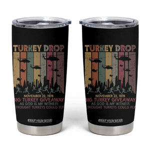 WKRP Turkey Drop Tumbler Cup Retro First Annual WKRP Funny Thanksgiving Day TS10 Black Print Your Wear