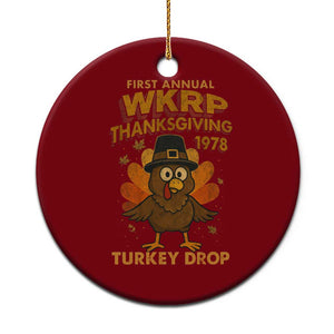 First Annual WKRP Ceramic Ornament Funny Thanksgiving Day WKRP Turkey Drop TS10 1pc Red Print Your Wear